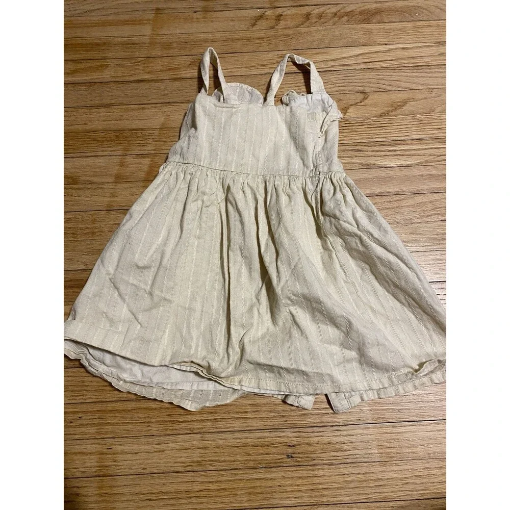 Gymboree Girl 2T Cotton Oatmeal Spaghetti Strap Button Front Dress Summer